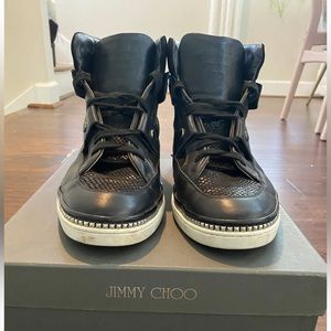 Jimmy Choo Barlowe Hightop Leather Sneaker size 12.5